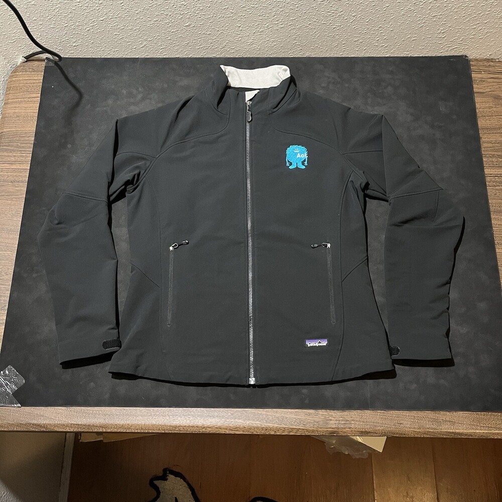 Vintage Patagonia Adze Jacket Black Zip Fleece Coat AOL America Online Sweater
